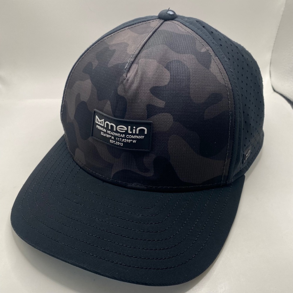 Melin‎ Odyssey Hydro Snapback Hat Men Classic Black Camo Water Resistant Trucker
